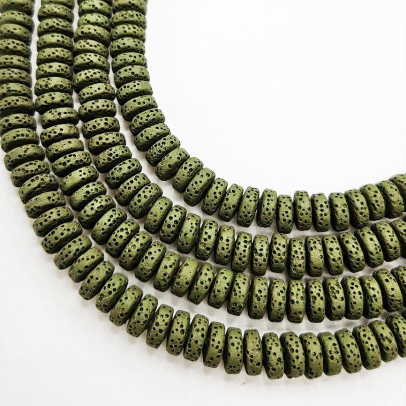 Бусины Вулканическая лава размер 4*9мм натуральный камень